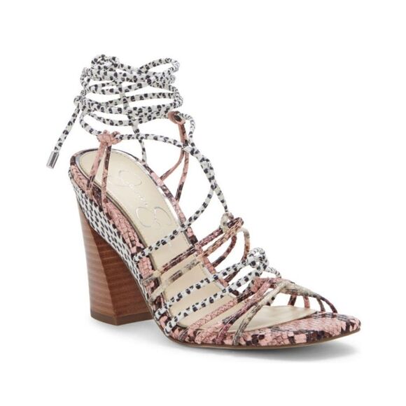 JESSICA SIMPSON WOMEN'S MALAYE BLOCK WRAP-UP SANDALS G1 - Picture 1 of 16